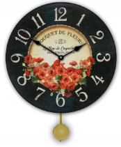 Red Poppies Floral Clock