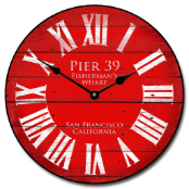 Pier 39 Red Wall Clock
