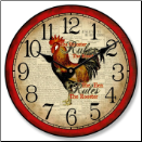Country Rooster Wall Clock (SKU: JTC-RORULES)