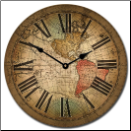 Louis de Vencenzo Map Clock Roman Numerals (SKU: JTC-LVENMAPRM)