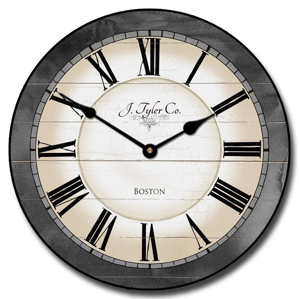 Gray Wall Clock by Tyler